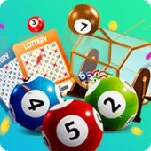 Lottery balls and number draw illustration