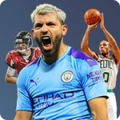 Sports action image representing football and basketball games