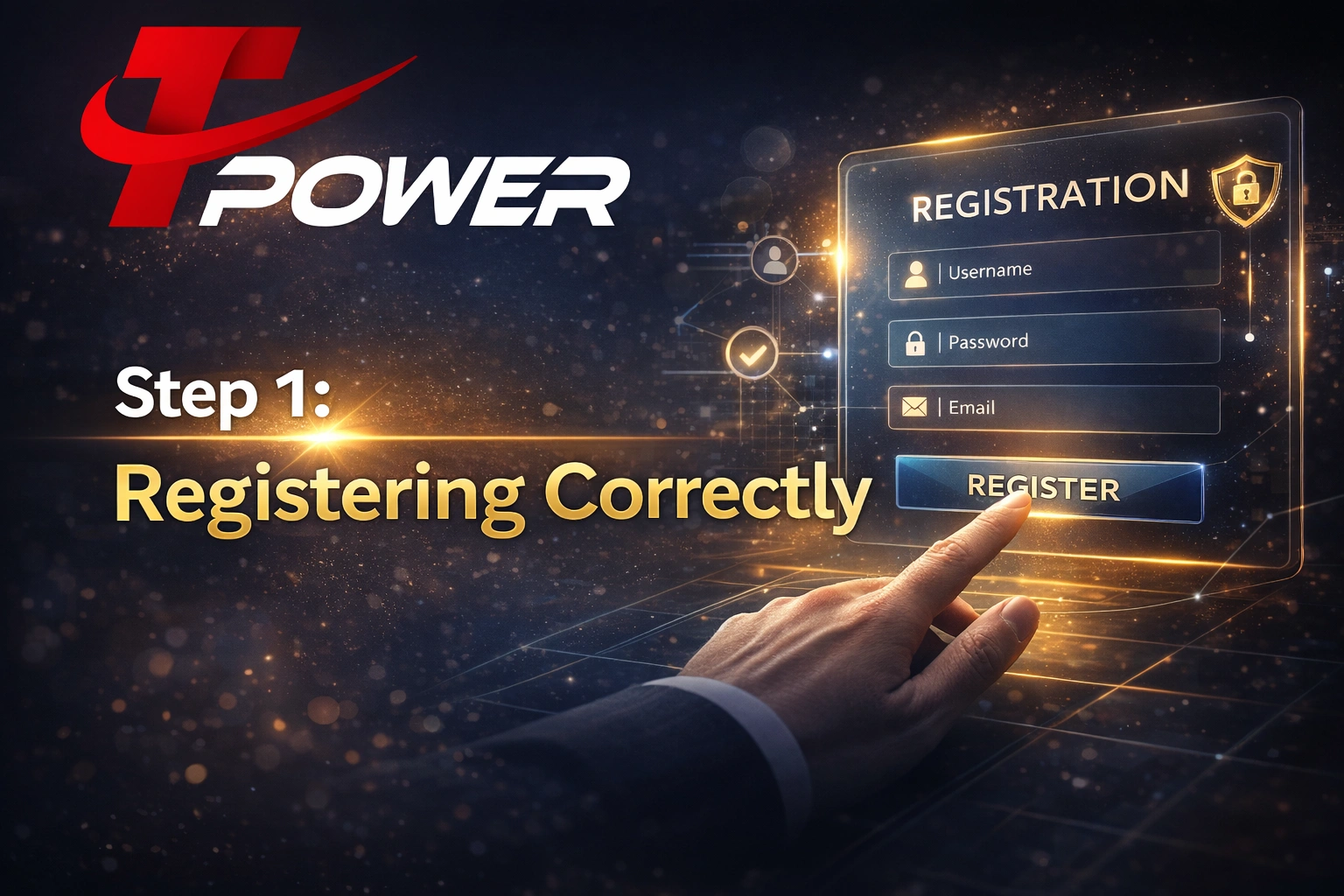 Tpower registration step 1 registering correctly online account setup