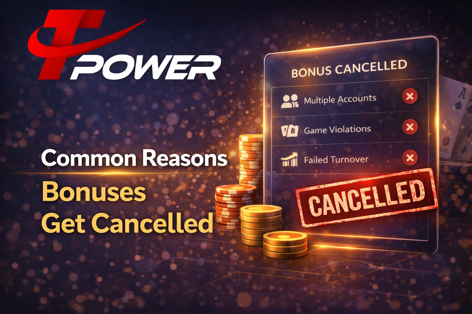 Common reasons Tpower bonuses get cancelled promotion violations
