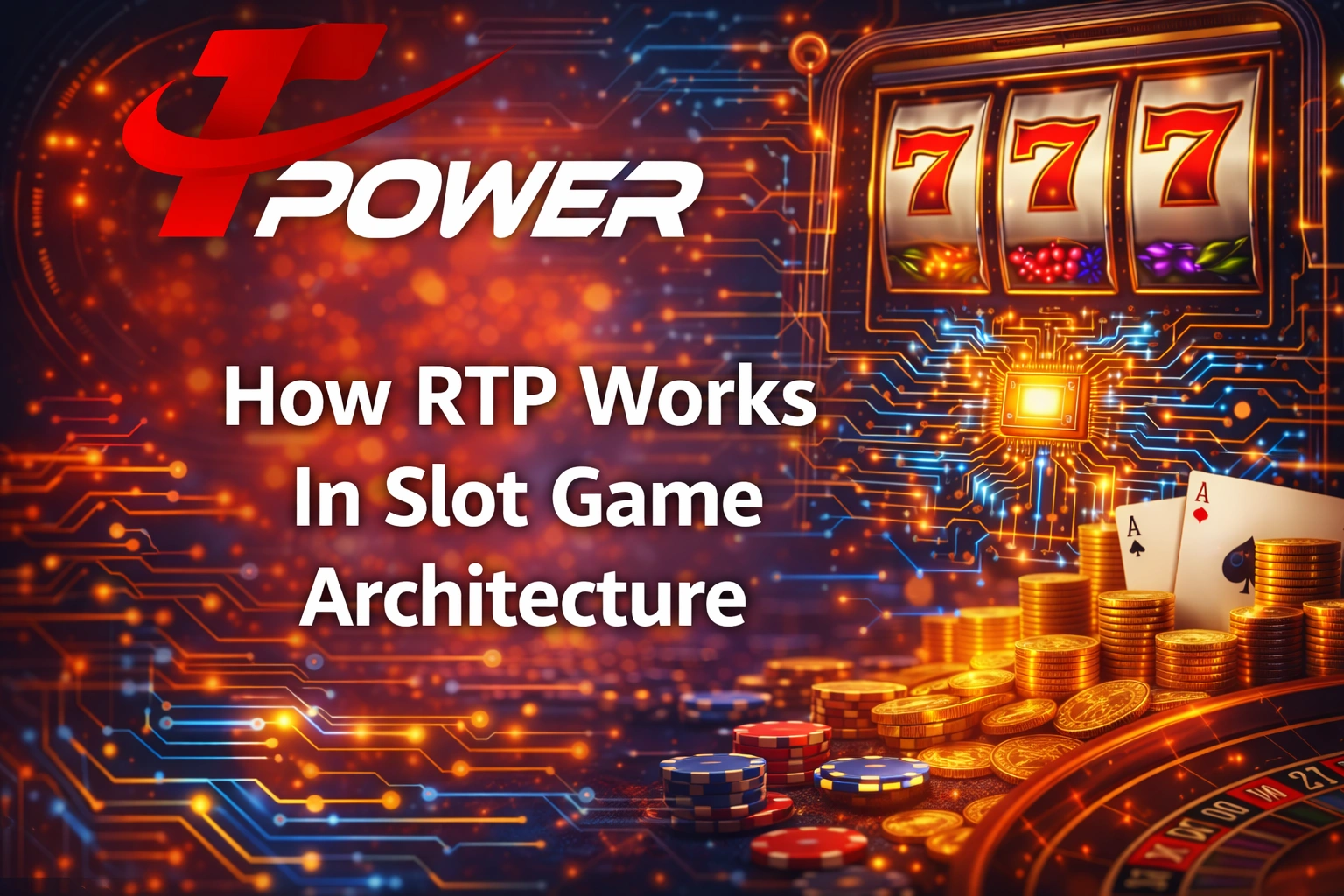 How RTP works in slot game architecture with digital circuit concept