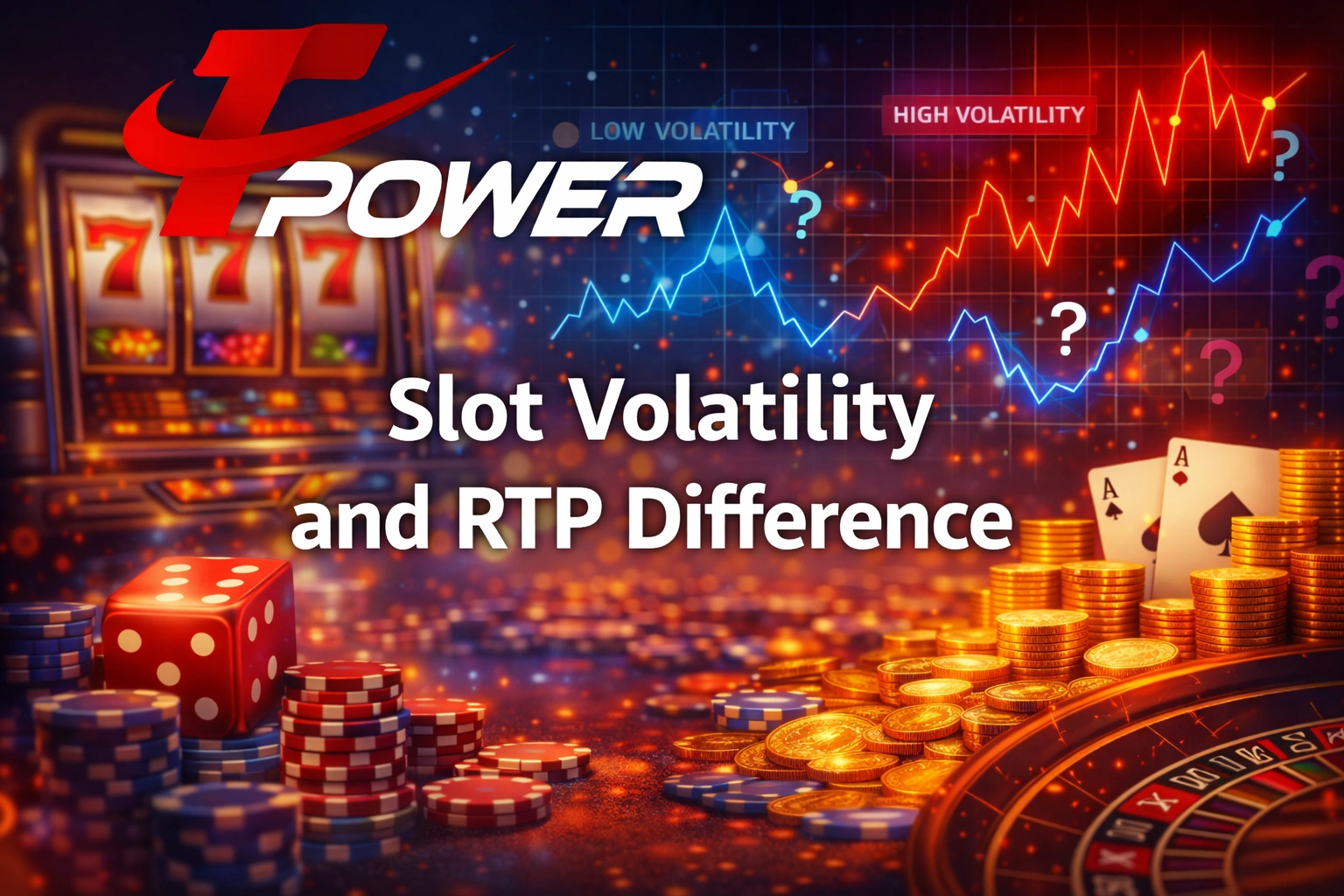 Slot volatility and RTP difference chart with high and low volatility graph
