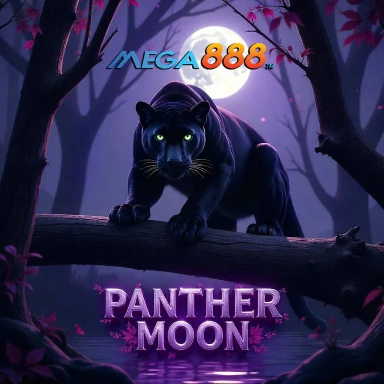 Panther Moon slot game on Mega888 featuring black panther under moonlight