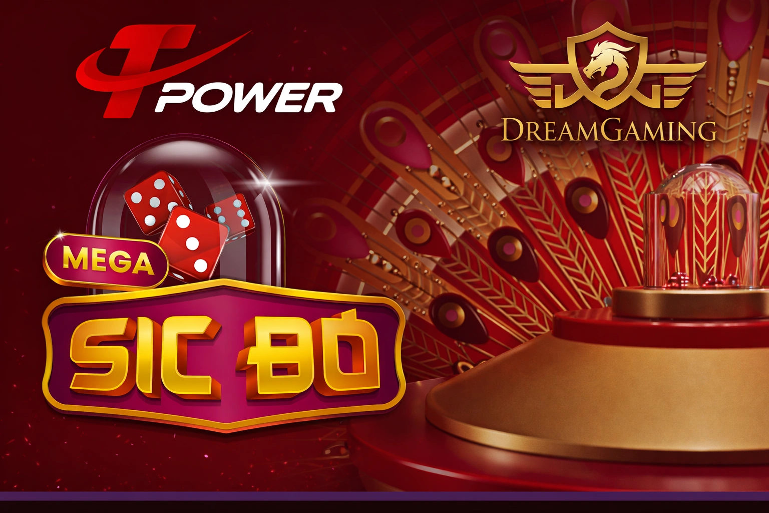 Dream Gaming Sic Bo live dice table with Tpower branding