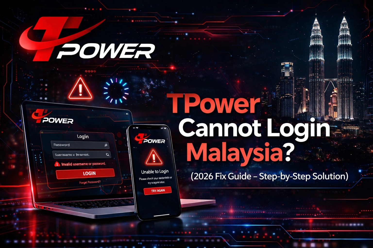 TPower cannot login Malaysia fix guide step by step solution login error troubleshooting