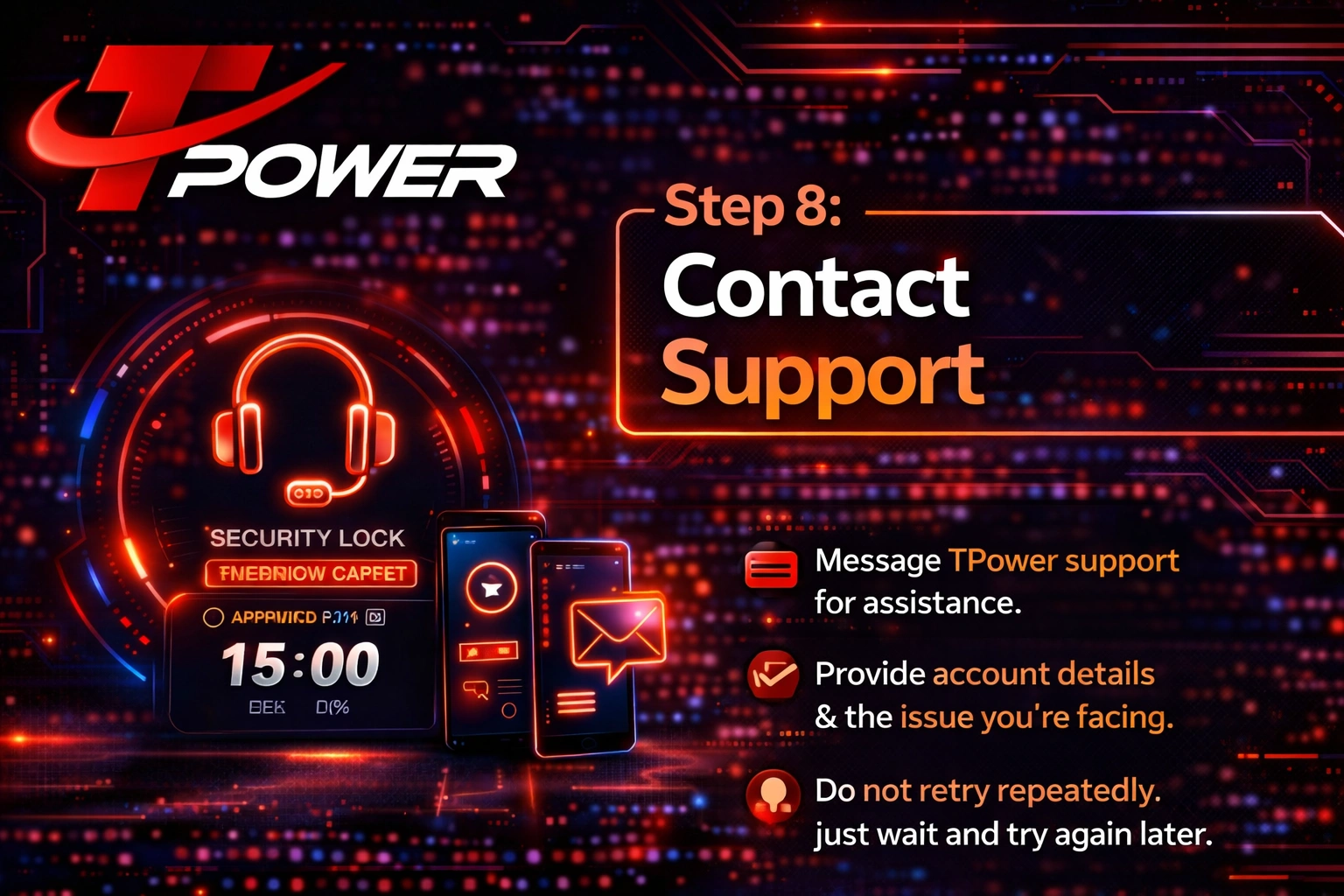 TPower customer support login issue help Malaysia live chat assistance fix account