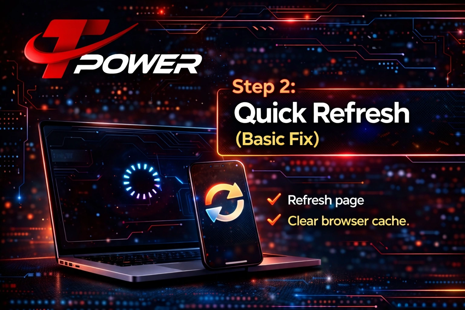TPower login refresh page fix loading issue basic troubleshooting login Malaysia