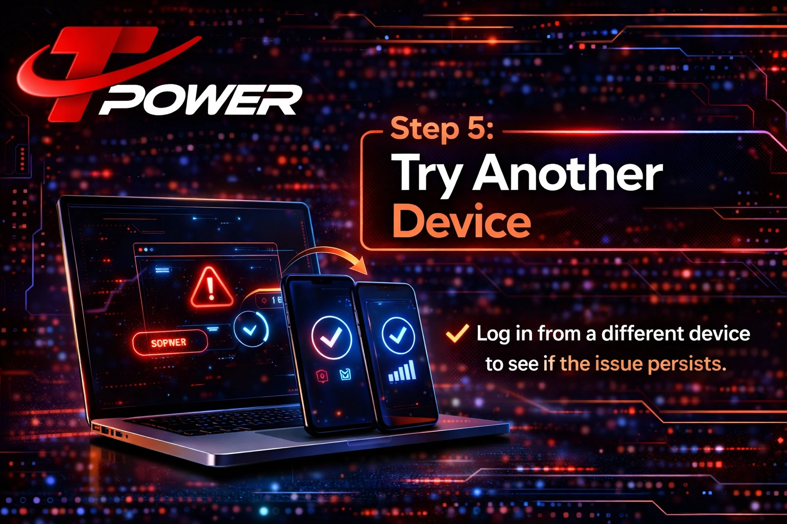 TPower login issue device compatibility fix try another phone or desktop Malaysia