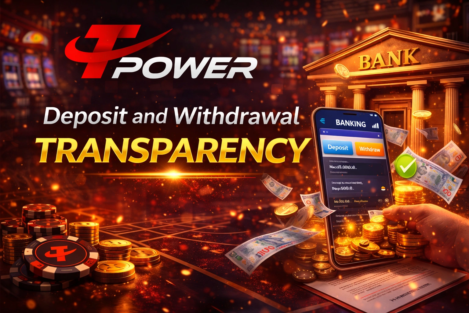 Tpower deposit and withdrawal transparency banking system illustration