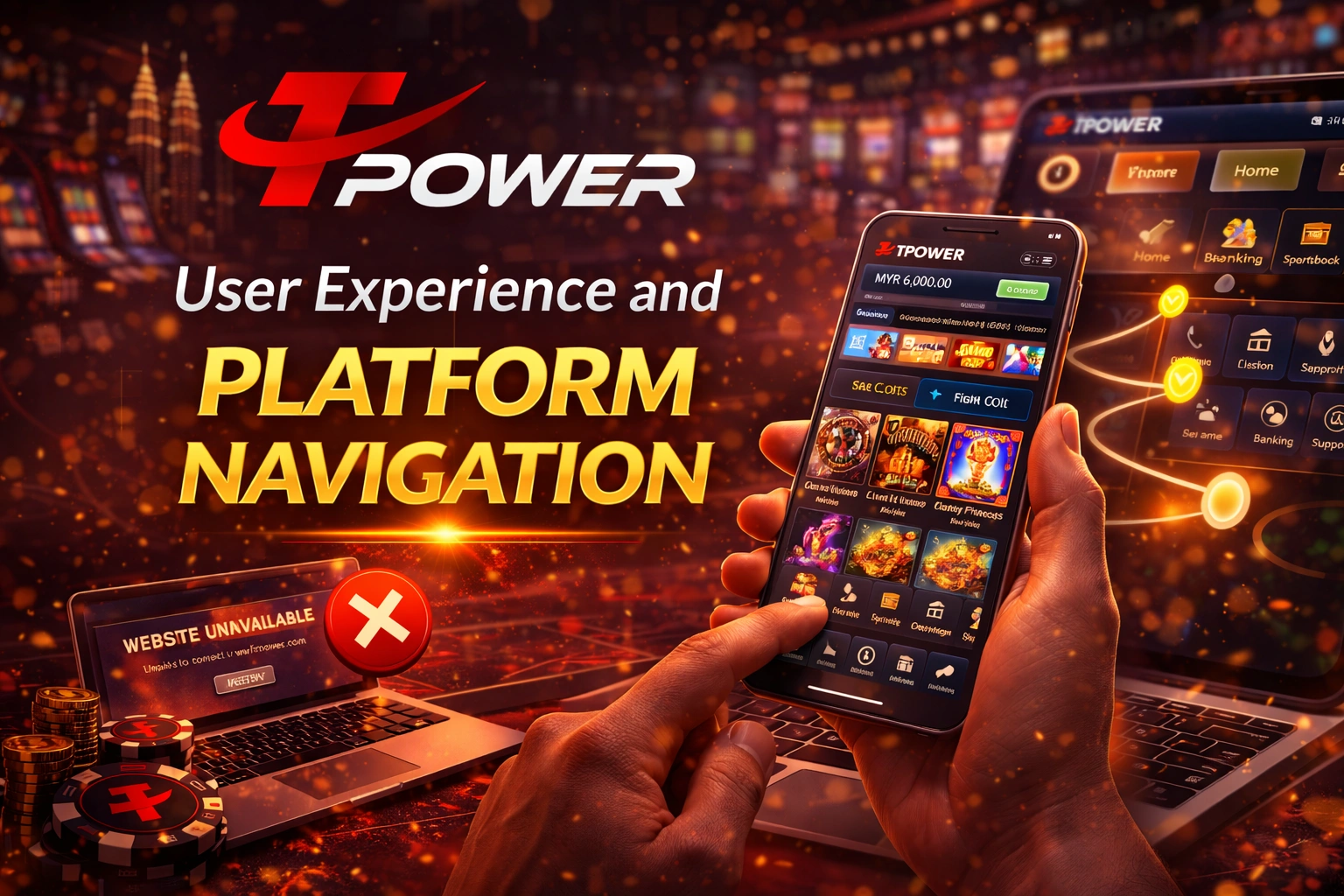 Tpower platform navigation user interface mobile dashboard
