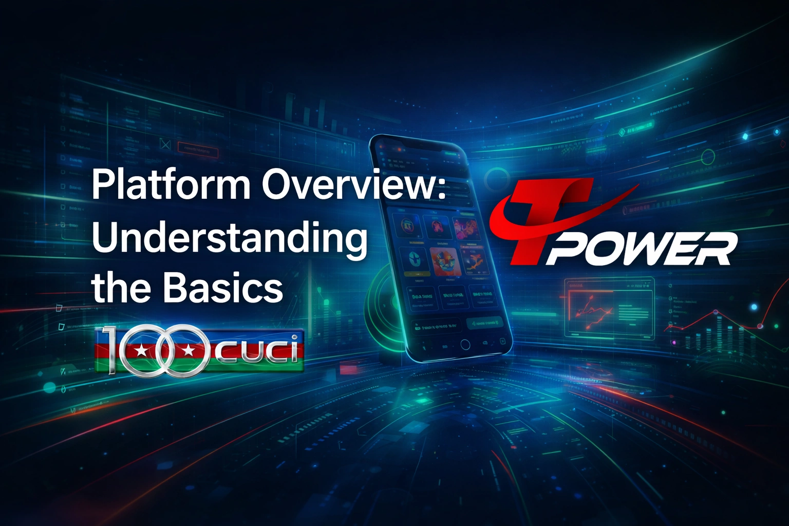 TPower platform overview interface showing mobile dashboard and system features
