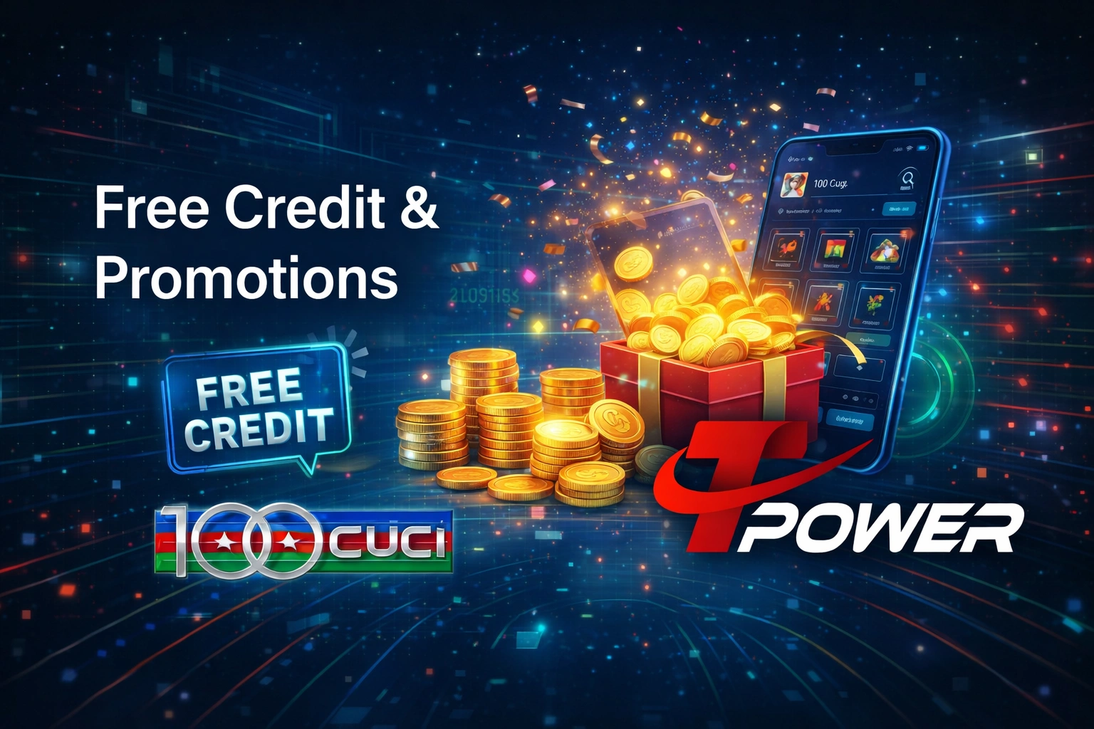TPower free credit promotions with bonus rewards and coins