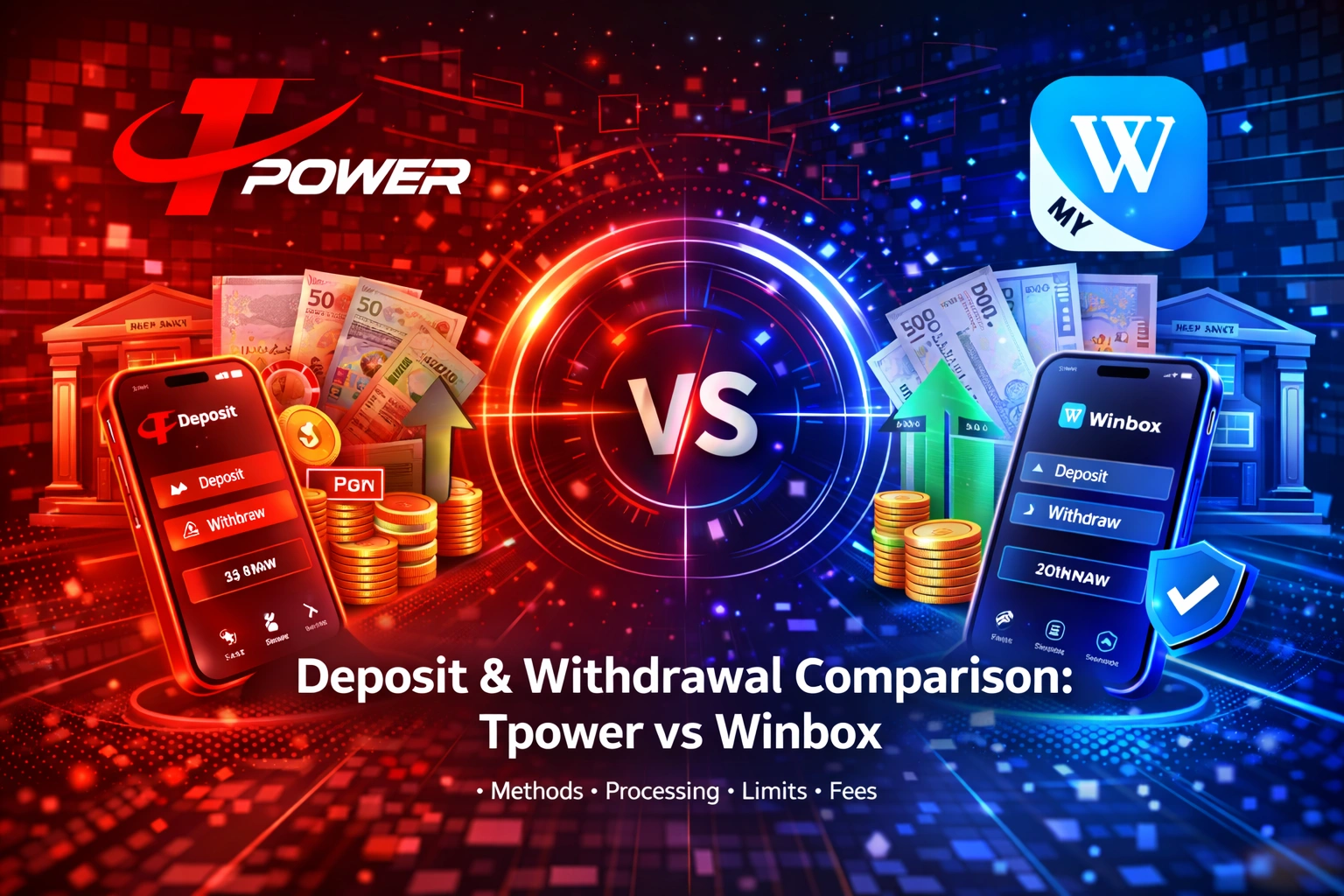 Deposit and withdrawal comparison between TPower and Winbox Malaysia