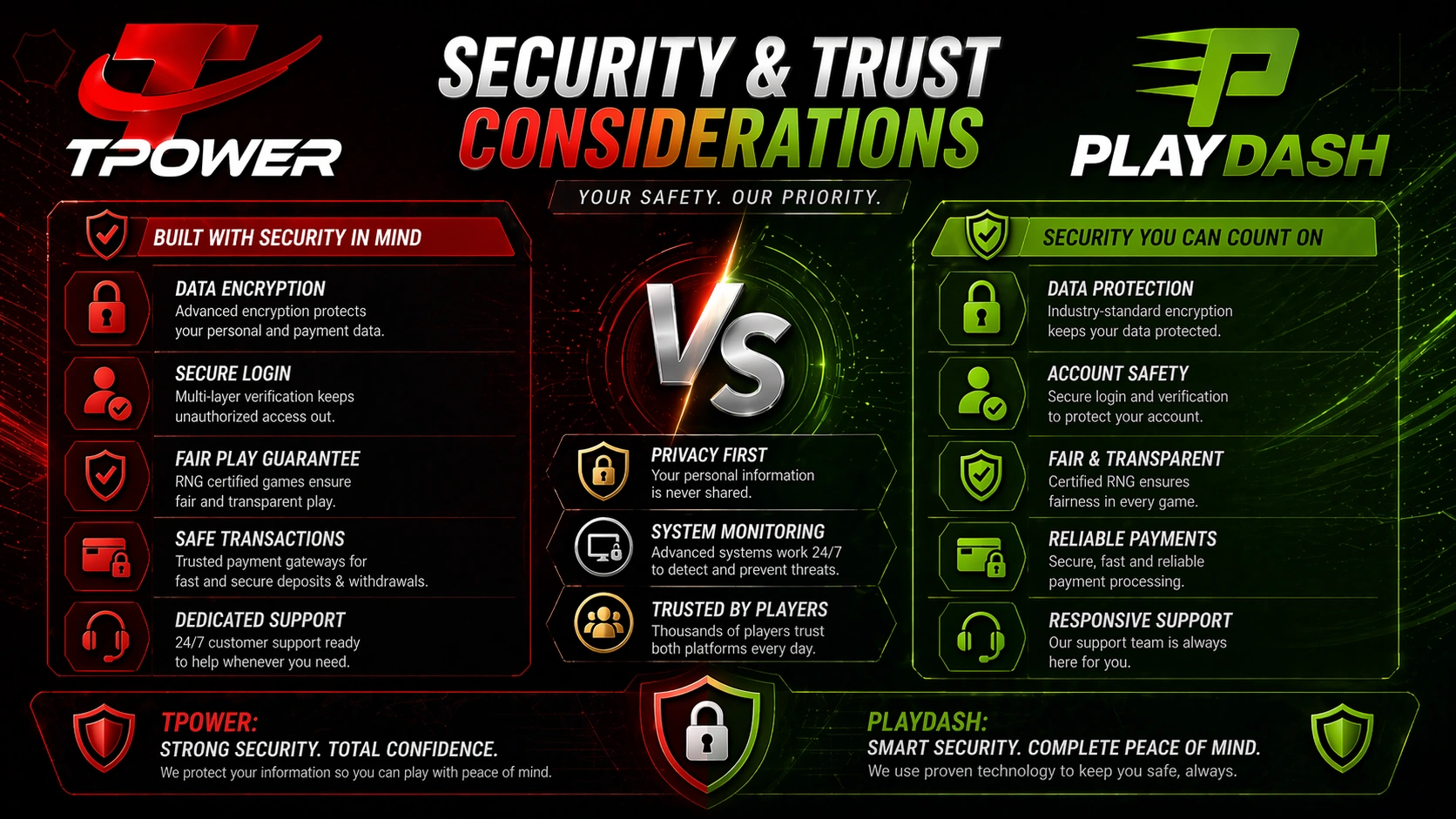 tpower security malaysia vs playdash trust encryption and safe platform comparison