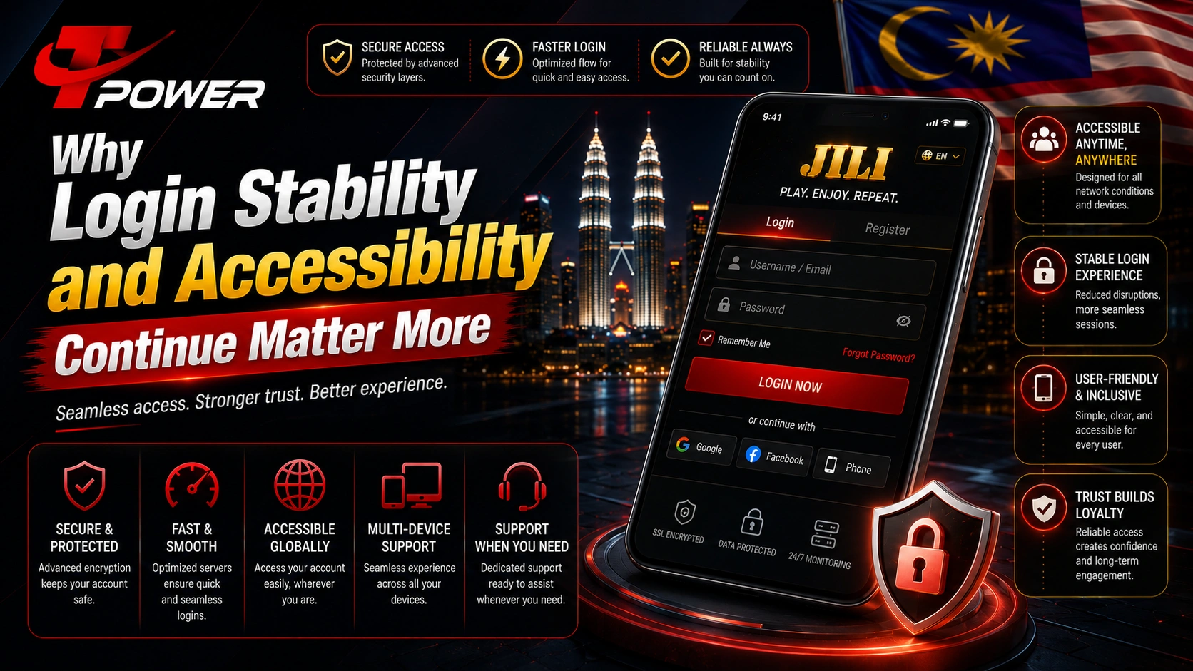 Why login stability and accessibility matter more for TPower JILI Malaysia mobile users