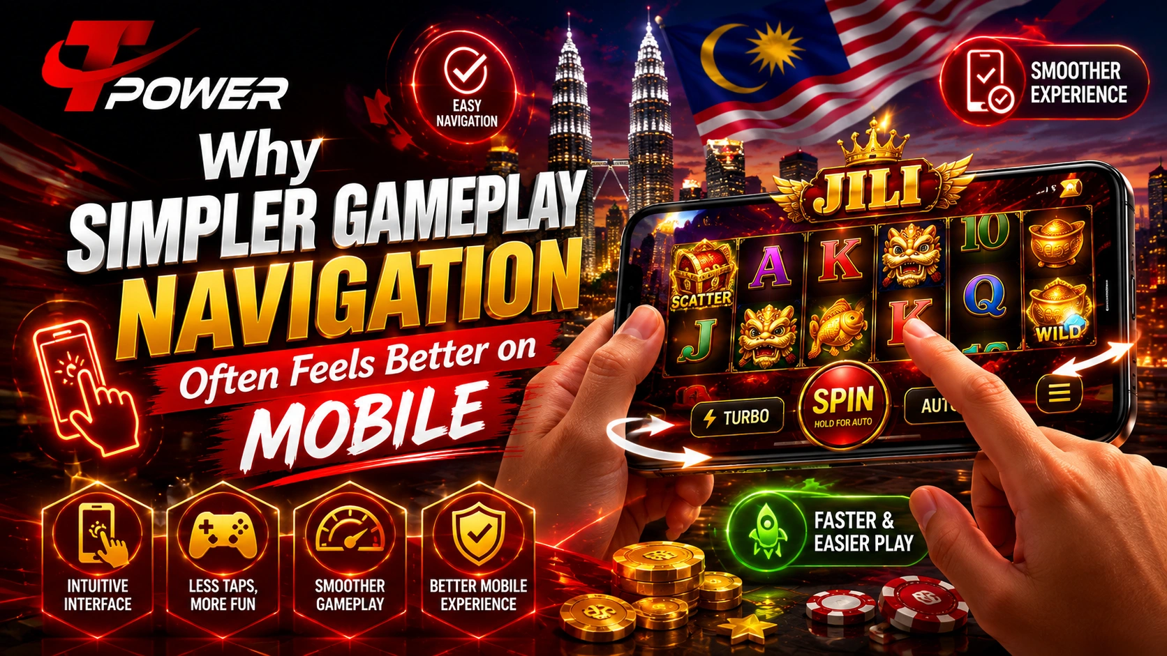 TPower JILI simpler gameplay navigation mobile slot experience in Malaysia