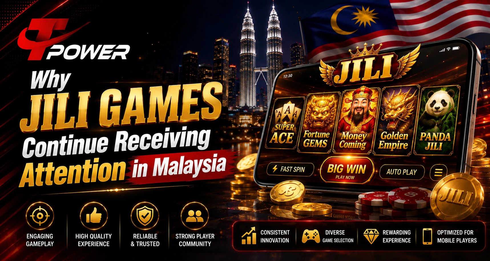 Why JILI games continue receiving attention in Malaysia through TPower mobile gaming platform