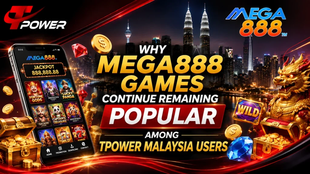 Why Mega888 games continue remaining popular among TPower Malaysia users with mobile gaming and casino features