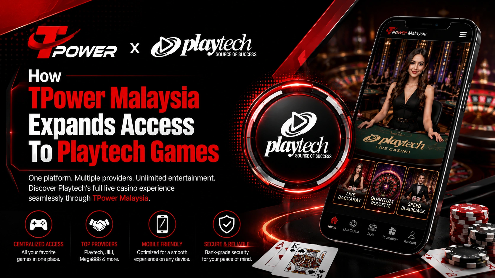 TPower Malaysia expands access to Playtech games through mobile-friendly gaming platforms, live casino content, and provider integration.