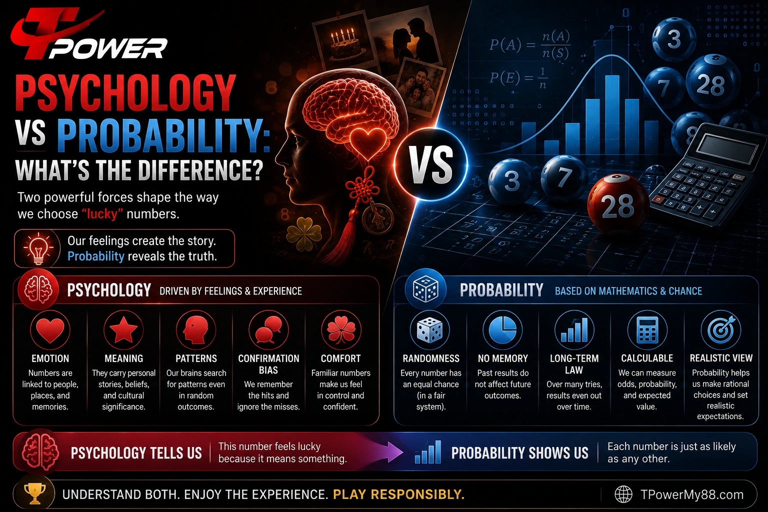 Psychology vs probability difference in lucky number beliefs
