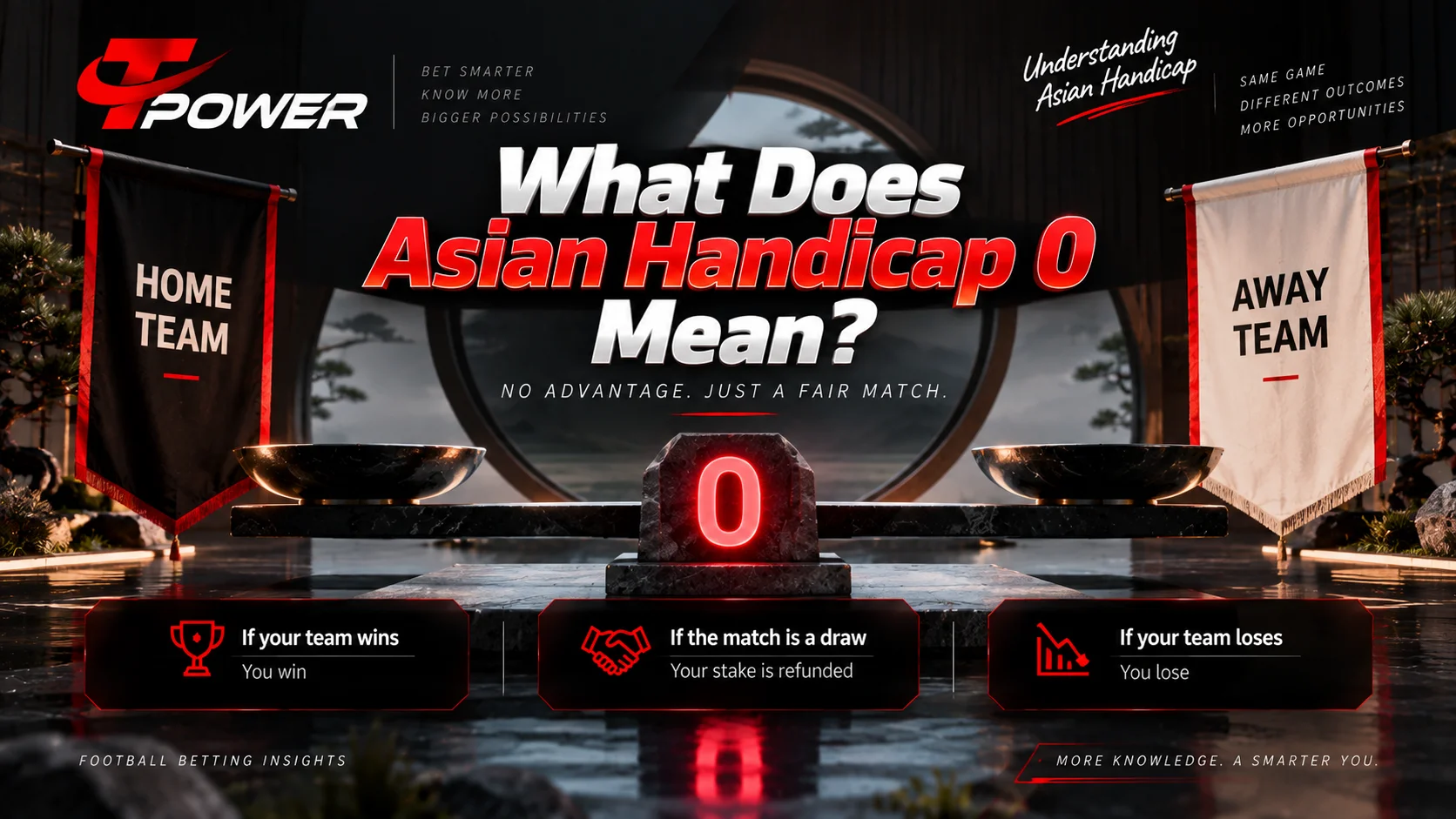 Asian Handicap 0 explained with win, draw refund and loss outcomes